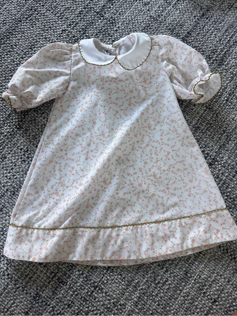 Classic Pink Floral Peter Pan Collar Dress